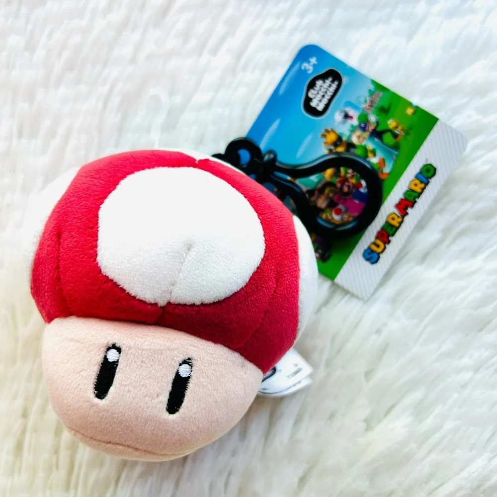 Mochi Mochi Super Mario Mushroom Plush Clip on Keychain New-Super Mushroom Small